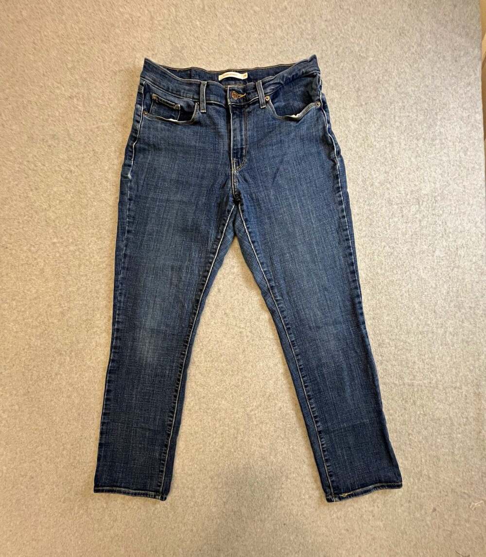 Levi Strauss & Co. Men's Straight Jeans Blue Medium Wash Cotton 5-Pocket